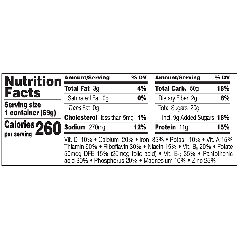 OK Go! Honey Bunches of Oats with Almonds Cereal Nutrition Facts