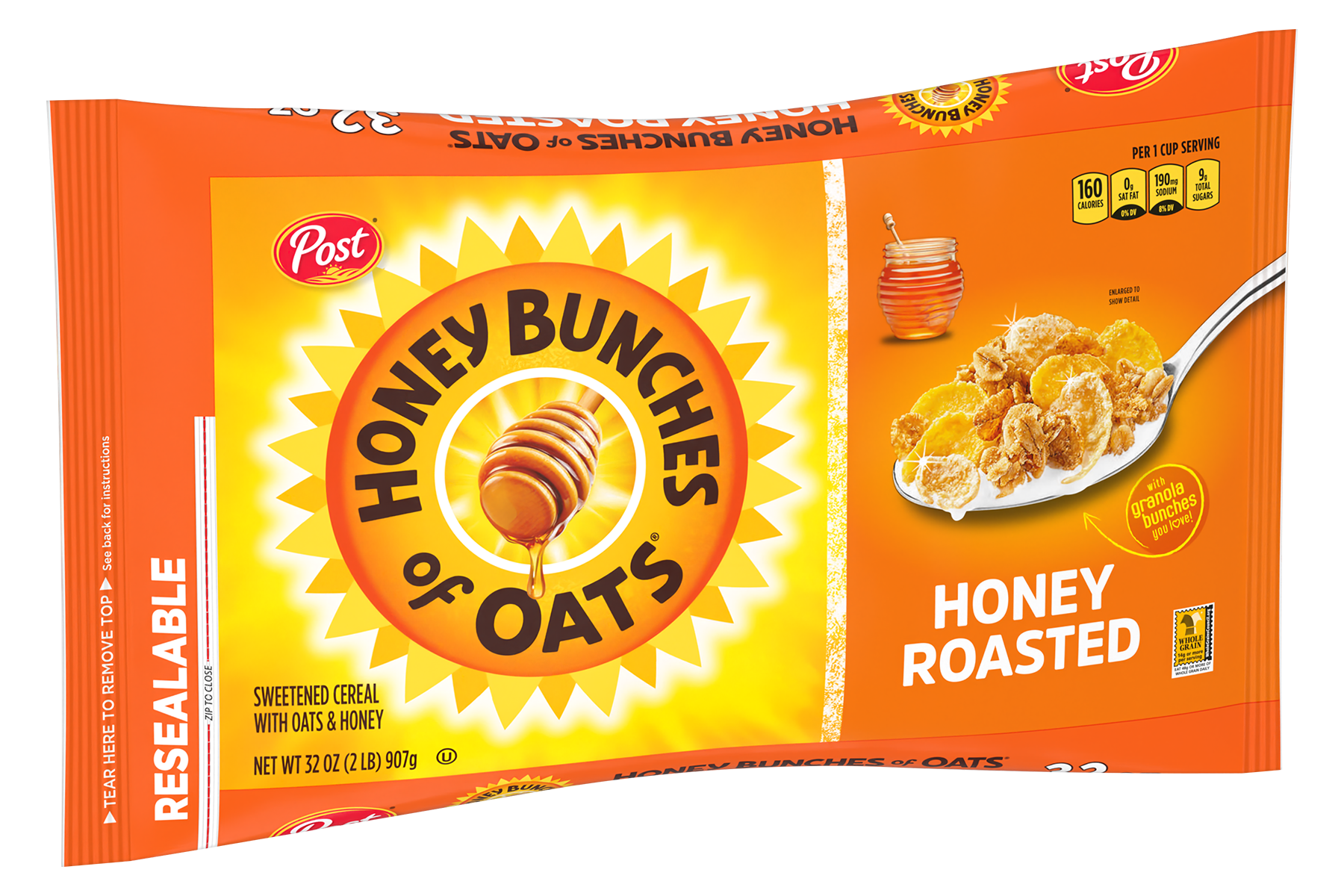 Honey Bunches of Oats Honey Roasted 32 oz cereal bag