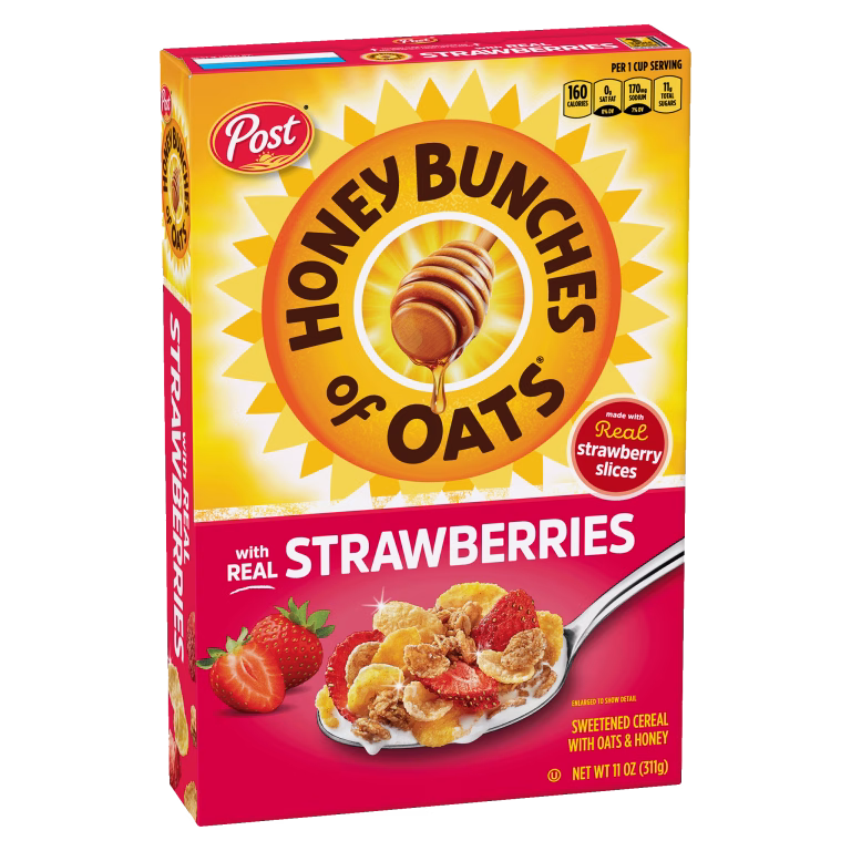Honey Bunches of Oats™ with Real Strawberries cereal box