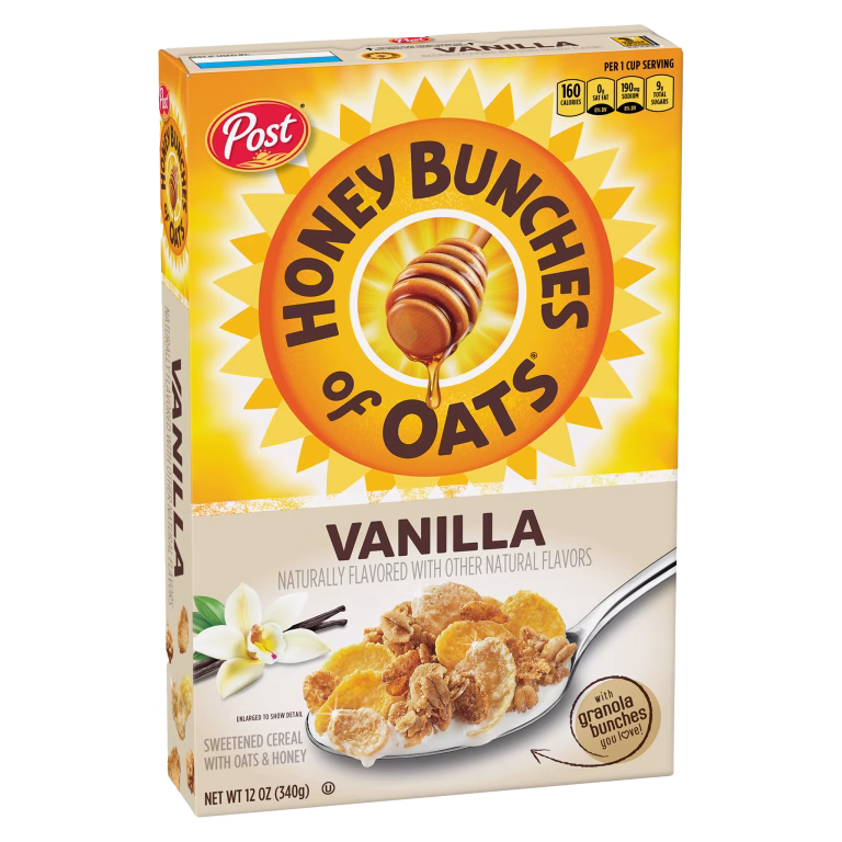 Honey Bunches of Oats™ Vanilla cereal box