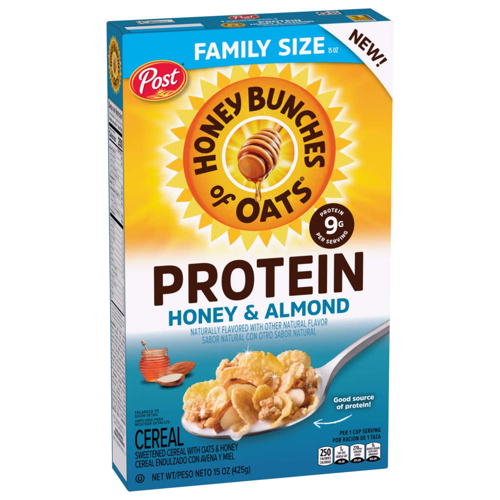 Honey Bunches of Oats Protein Honey & Almond cereal