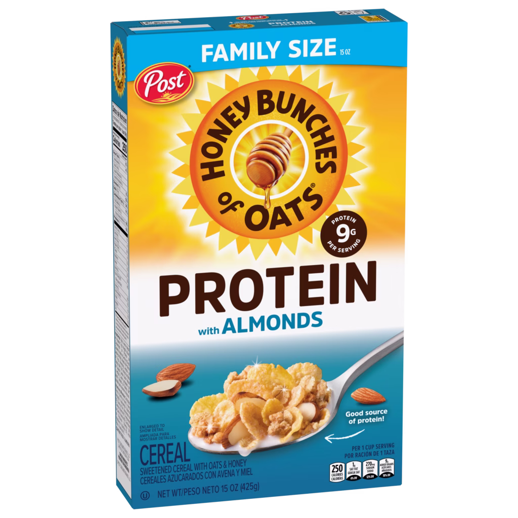 Honey Bunches of Oats Protein Honey & Almond cereal