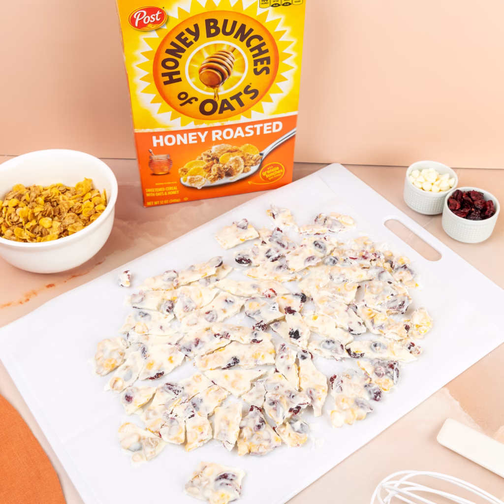 Honey Bunches of Oats & Cranberry White Chocolate Bark