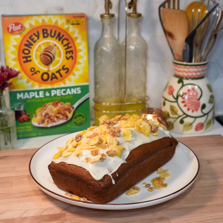 Maple-Glazed Pumpkin Bread with Maple & Pecans Honey Bunches of Oats